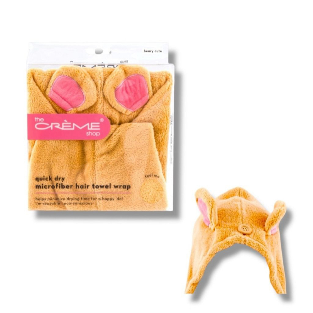 The Crème Shop Beary Cute Microfiber Hair Towel Wrap